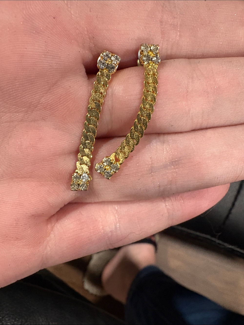 Gold-Tone Crystal Linear Drop Earrings - Women Jewelry
